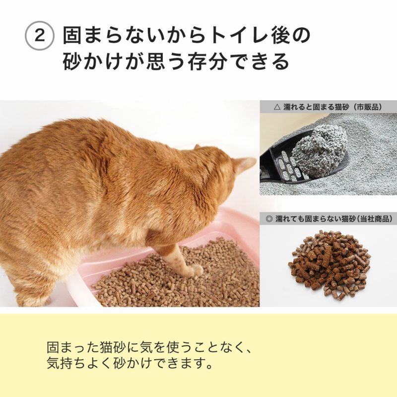 固まらないからトイレ後の砂かけが思う存分できるウッドチップの猫砂