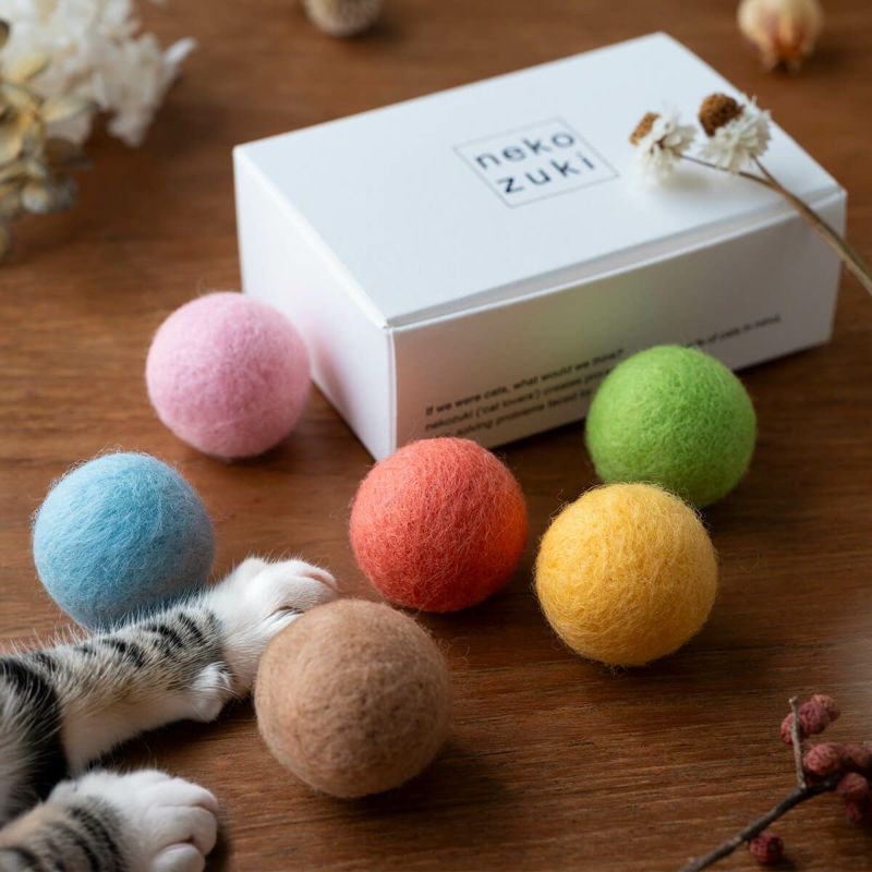 日本製 猫 おもちゃ ねこずきころころ 羊毛 ボール 6個 セット Nekozuki ねこずき 猫用品の販売 日本製 猫 おもちゃ ねこずきころころ 羊毛 ボール 6個 セット Nekozuki ねこずき 猫用品の販売