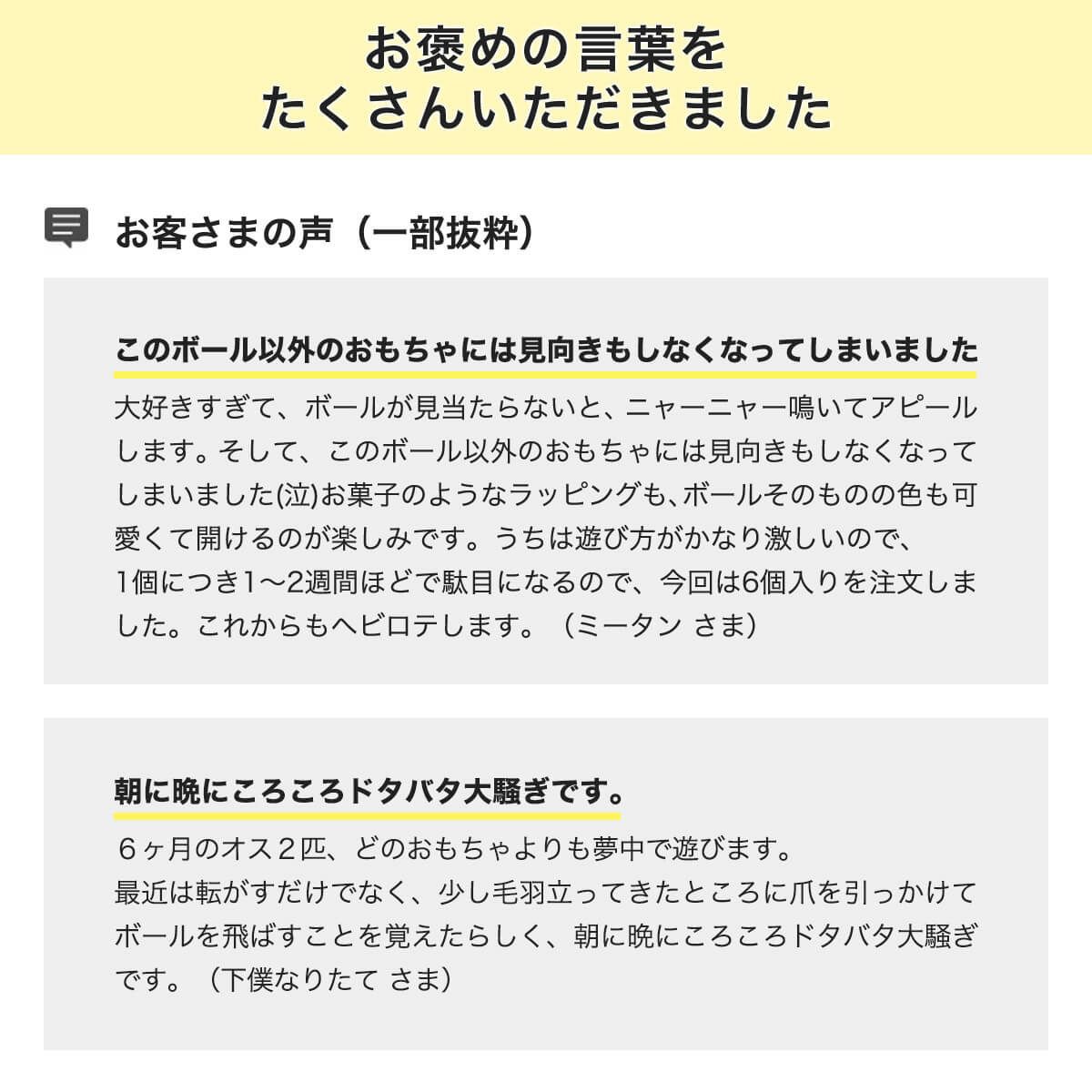 ねこずきころころ6個入お客様の声