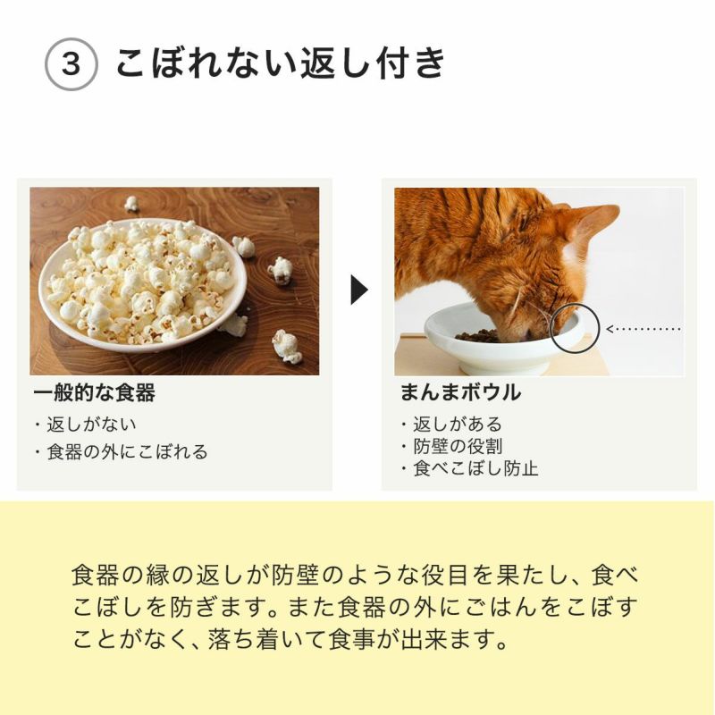 猫が食べやすい食器で食べ残し＆食べこぼし防止。ご飯用ボウルM