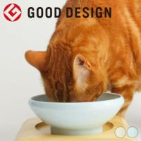 グッドデザイン賞　猫用国産磁器食器　ひっくり返らない水飲みボウル