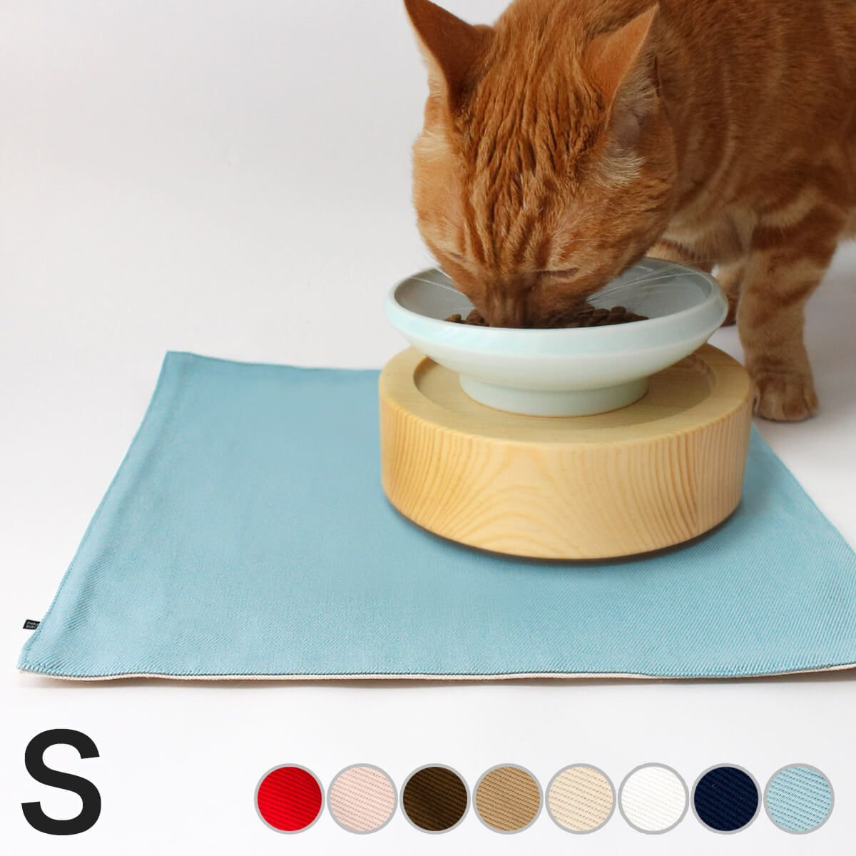猫が水やご飯を食べこぼしても安心のご飯マット シングル