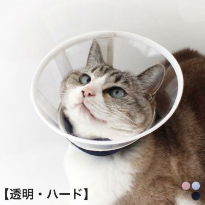 エリザベスカラー 猫 クリア ハード 首周り 柔らかい フェザーカラー 透明 ハード Nekozuki ねこずき 猫用品の販売