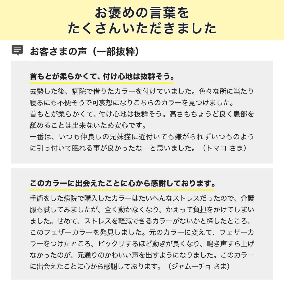 フェザーカラー【布・スタンダード】お客様の声