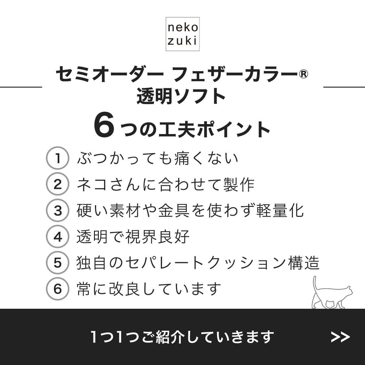 フェザーカラー【透明・ソフト】6つの工夫ポイント