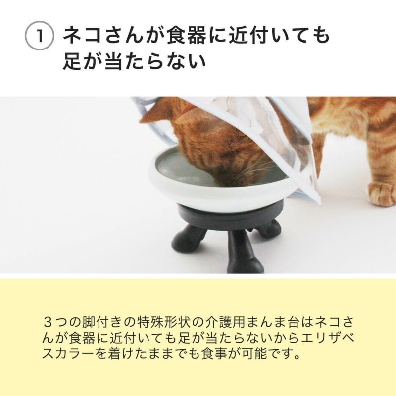 まんま台南部鉄器はネコさんが食器に近付いても足が当たらない