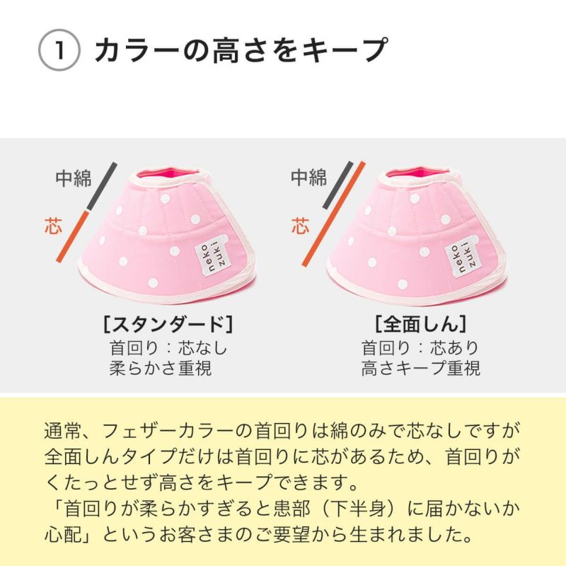 フェザーカラー【布・全面しん】はカラーの高さをキープ