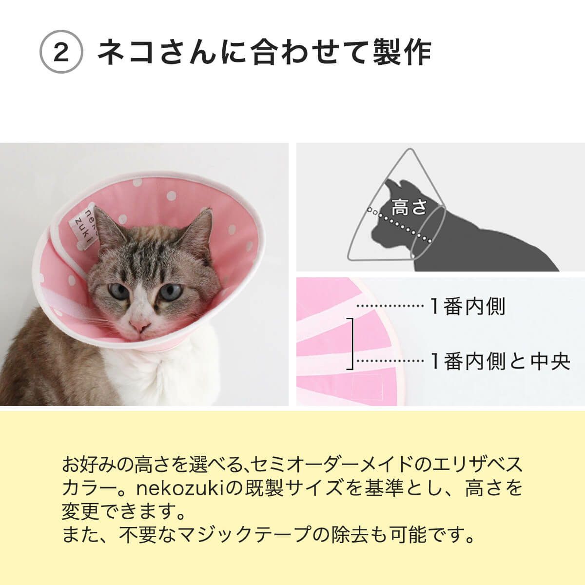 フェザーカラー【布・全面しん】はネコさんに合わせて製作