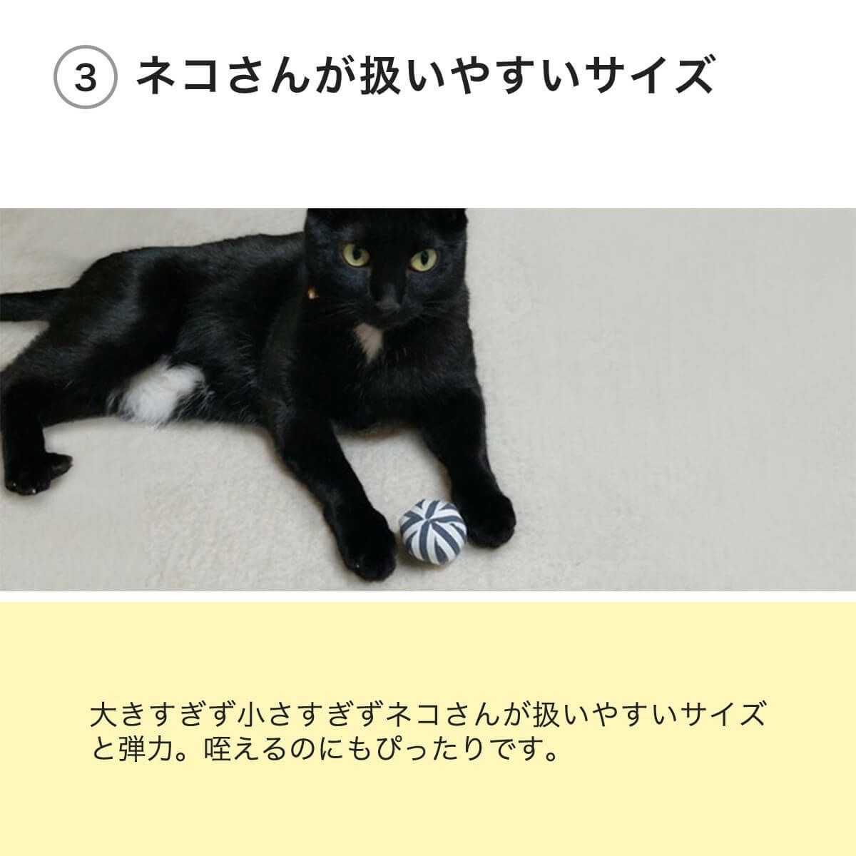 ねこずきころころファブリックはネコさんが扱いやすいサイズ
