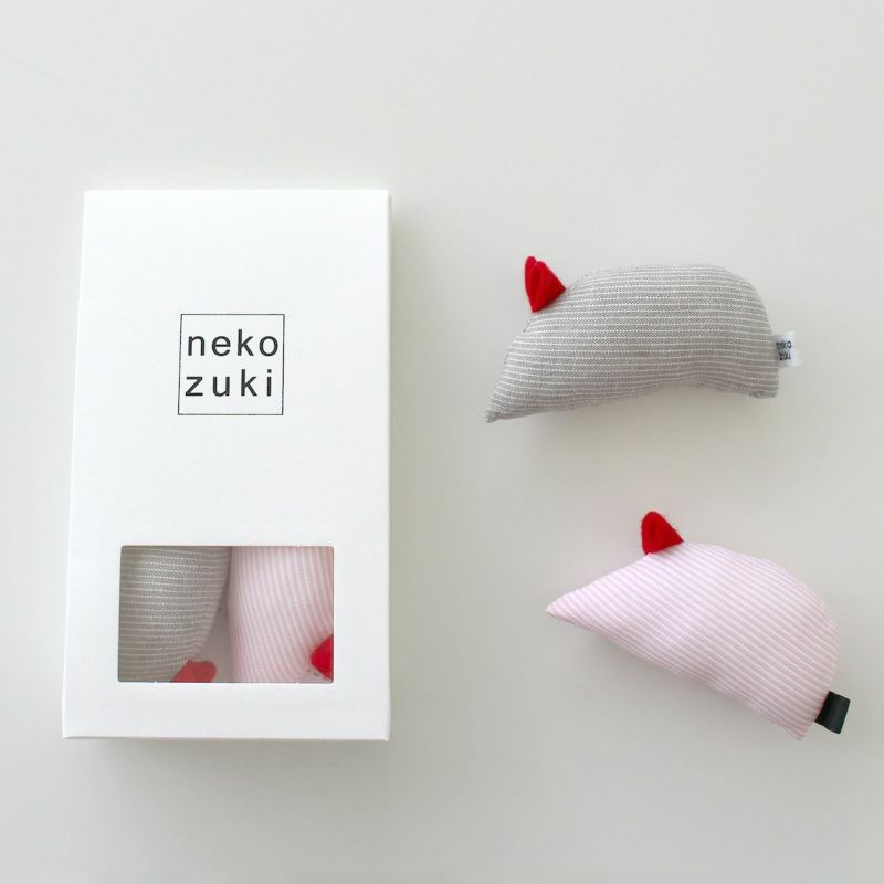 音がなるネズミの猫用おもちゃ。ねこずきねずみ2個セット