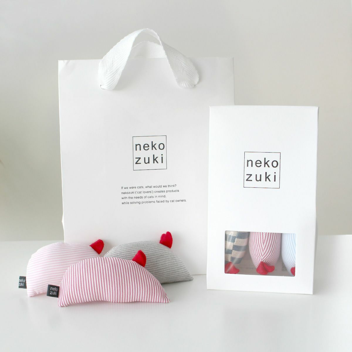 音がなるネズミの猫用おもちゃ。ねこずきねずみ3個セット