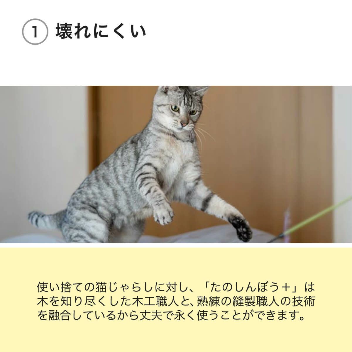 猫用おもちゃたのしんぼう＋は壊れにくい